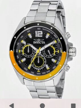 Invicta SpeedwayMen's Stainless Steel Chronograph Watch - Black & Yellow Accents